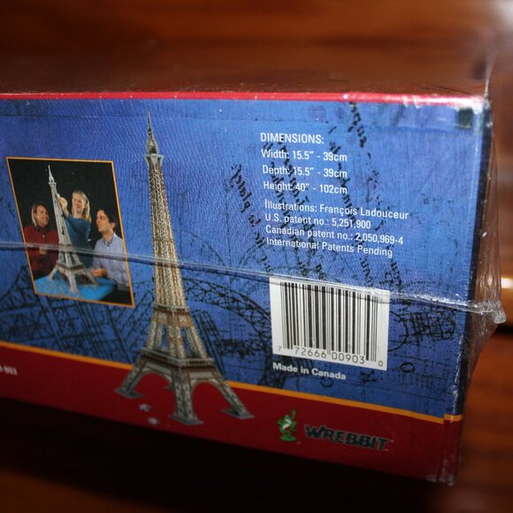 3/$118❤️new sealed 1995 Wrebbit PUZZ 3D Eiffel Tower Paris France puzzle P3D-903 - Picture 2 of 7